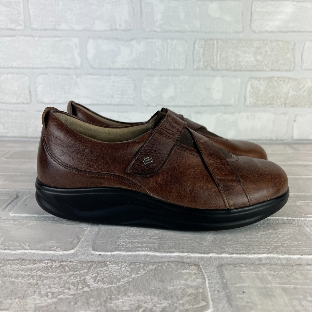 Finn Comfort 5 Loafers Womens 7.5 Brown Leather‎ Walking Stretch Mary Jane Shoes